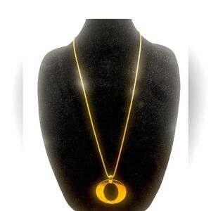 Dior Gold Oval Pendant Necklace stamped, EUC